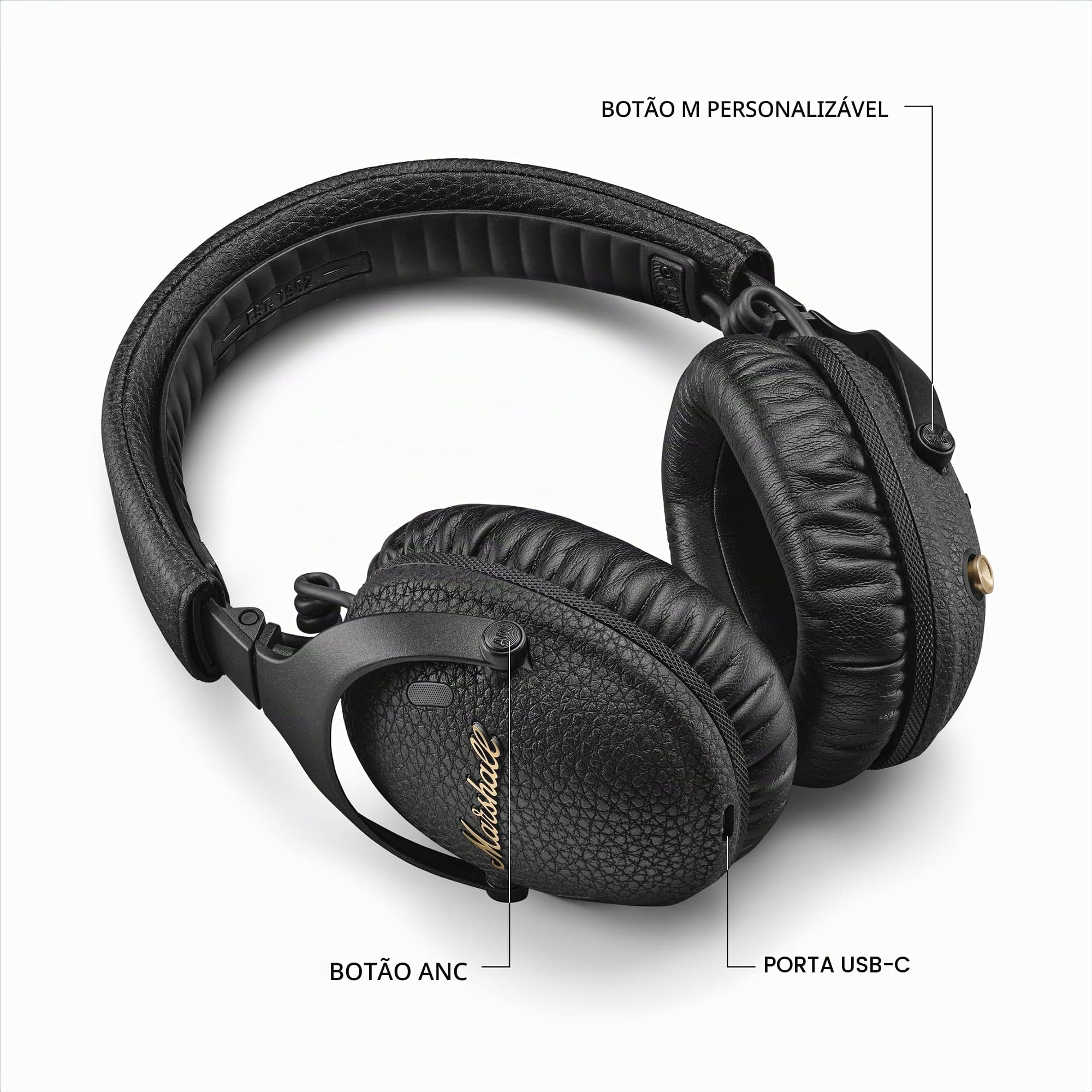 Marshall Monitor III ANC Over Ear Bluetooth Headphones - Black